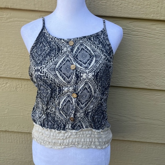 Chocolate Tops - M Boho Blue Tank Top